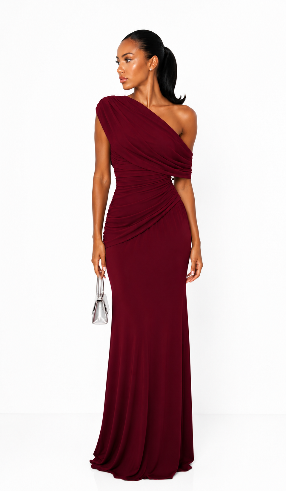 Elegant Burgundy Maxi Dress
