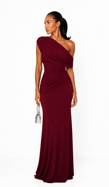 Elegant Burgundy Maxi Dress