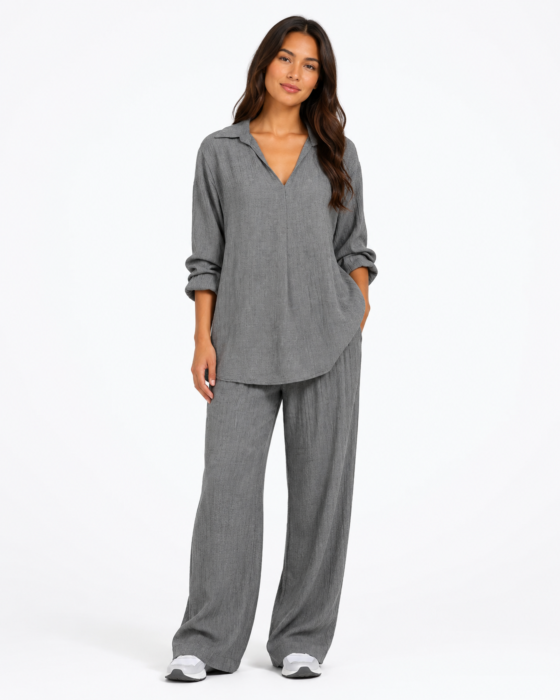 Grey Relaxed Fit Pants Set